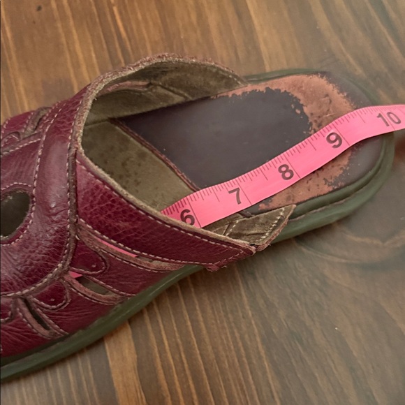 Dr. Martens Leather Sandals Slides Burgundy Oxblood Comfort Sole Women’s size 9 - Picture 10 of 11